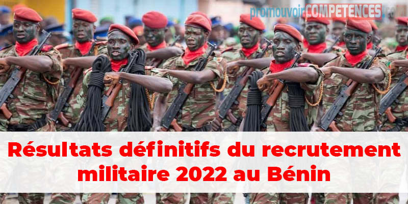 Résultats définitifs du recrutement militaire 2022 au Bénin PDF